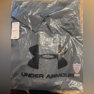 Brand new  under armour gray short sleeve top with collar large